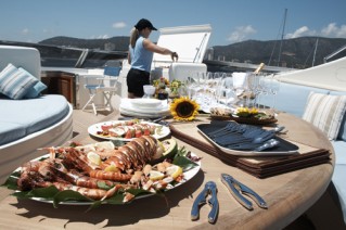 Champagne O Clock -  Al fresco Dining on Flybridge